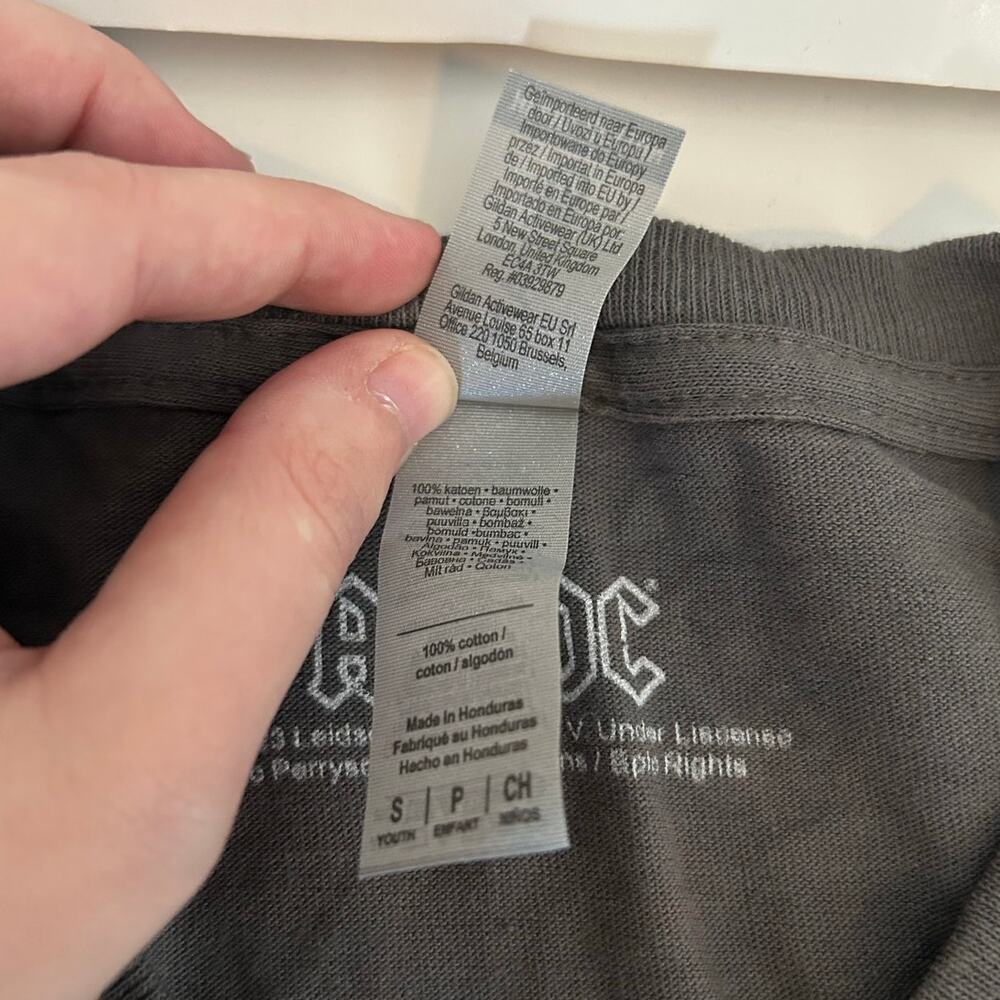 GILDAN AC/DC Graphic Tee NEW "Let There Be Rock" Gray SS Size Youth Small - Picture 5 of 7